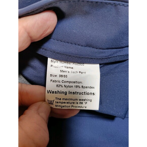 Boston Scott Golf Men's 38x33 Navy Blue Tech Pant NWT 125.00 Retail Soft Stretch - Picture 7 of 8